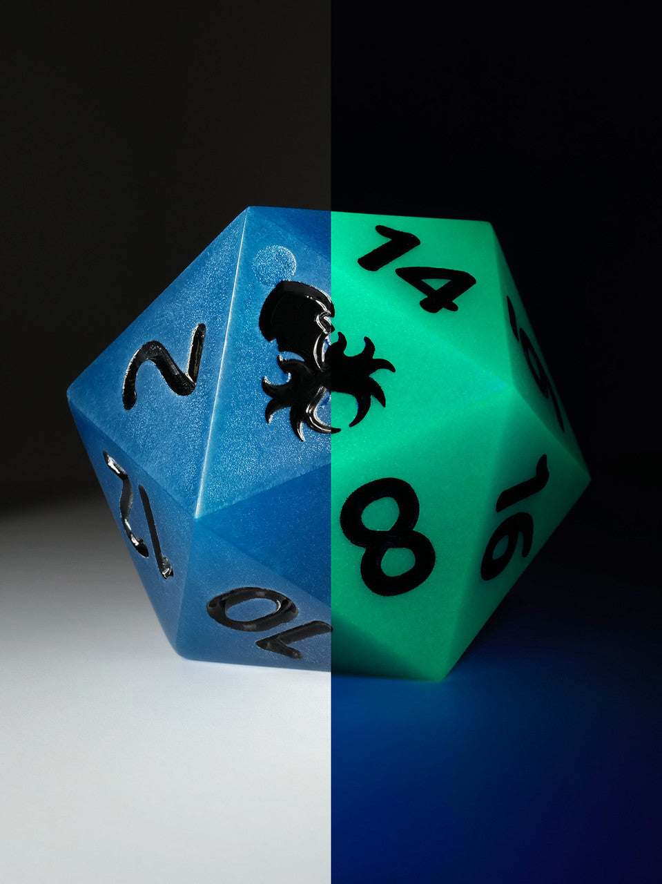 Blue Glow in the Dark 55MM D20